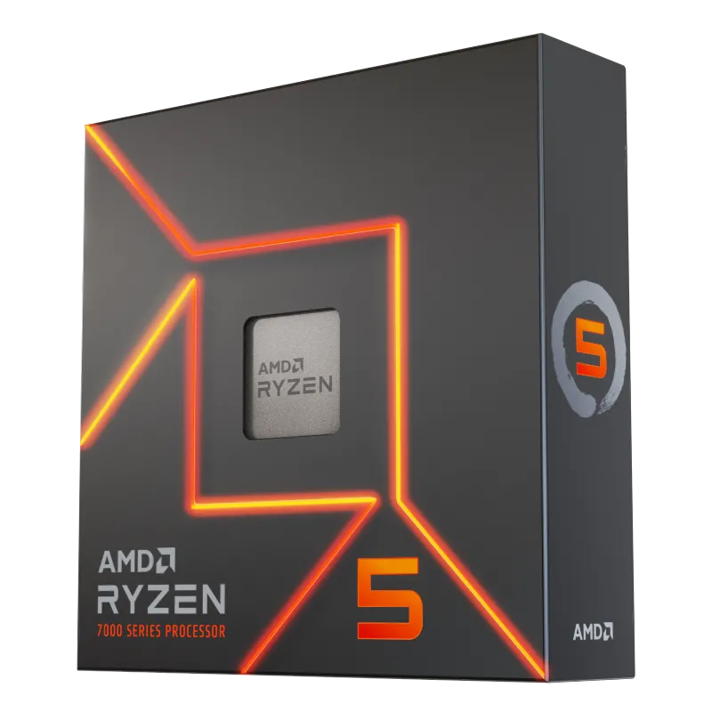 AMD Ryzen 5 trên nền trong suốt, biểu tượng CPU hiệu năng cao