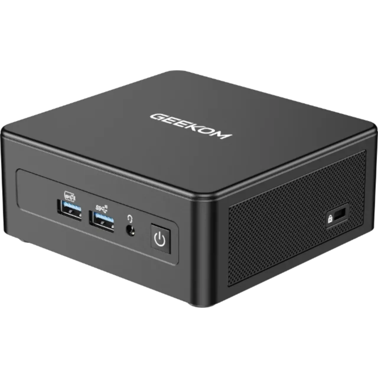 Ảnh cận cảnh mini PC Geekom IT15, thiết bị nhỏ gọn với hiệu năng mạnh mẽ phù hợp cho nhiều tác vụ