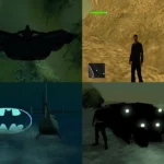 Ảnh tổng hợp các cảnh gameplay từ bản mod Batman Dark Knight trên GTA San Andreas PS2