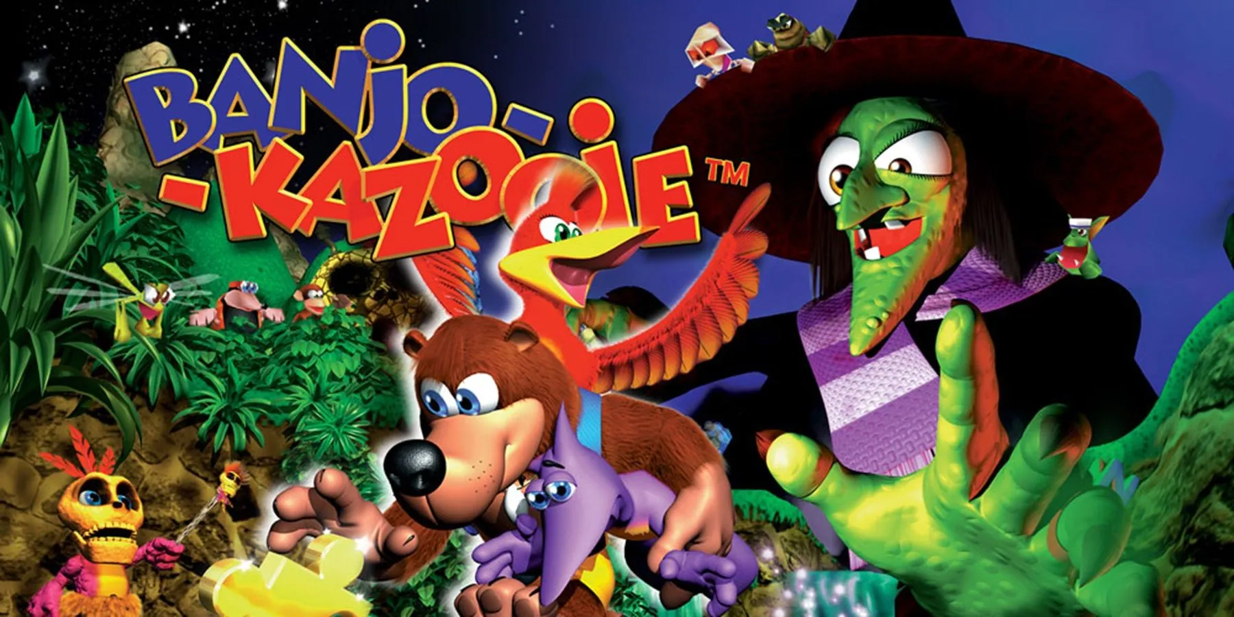Bìa game Banjo-Kazooie, biểu tượng của thể loại 3D platformer trên Xbox Game Pass.