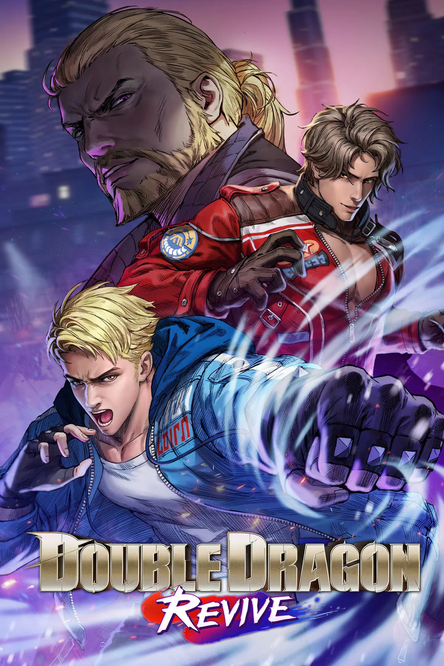 Bìa game Double Dragon Revive với hai anh em Billy và Jimmy Lee trong tư thế chiến đấu, tái hiện phong cách beat 'em up cổ điển với đồ họa hiện đại