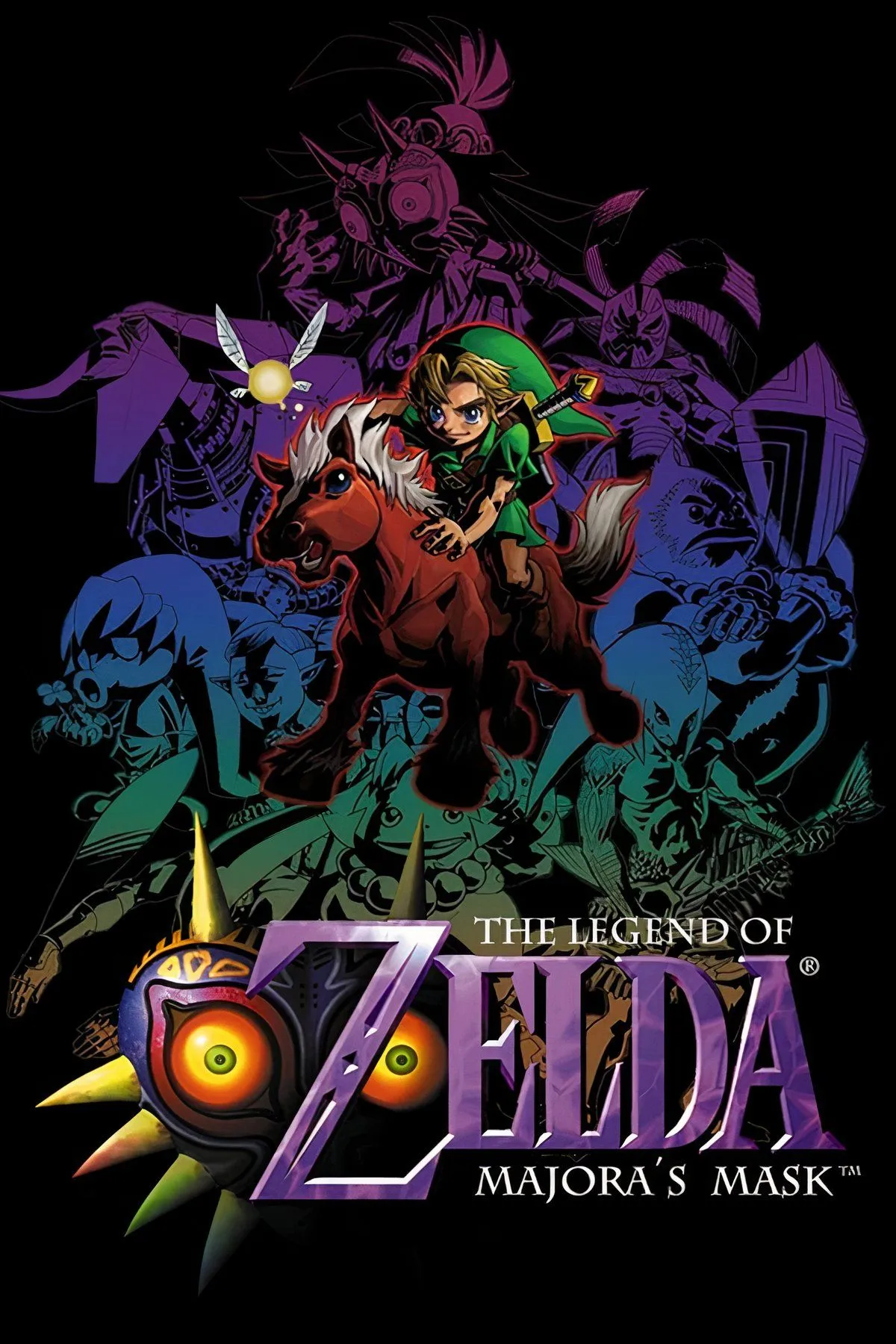 Bìa game The Legend of Zelda: Majora's Mask với Link và Mặt Trăng đáng sợ, một trải nghiệm Zelda độc đáo.