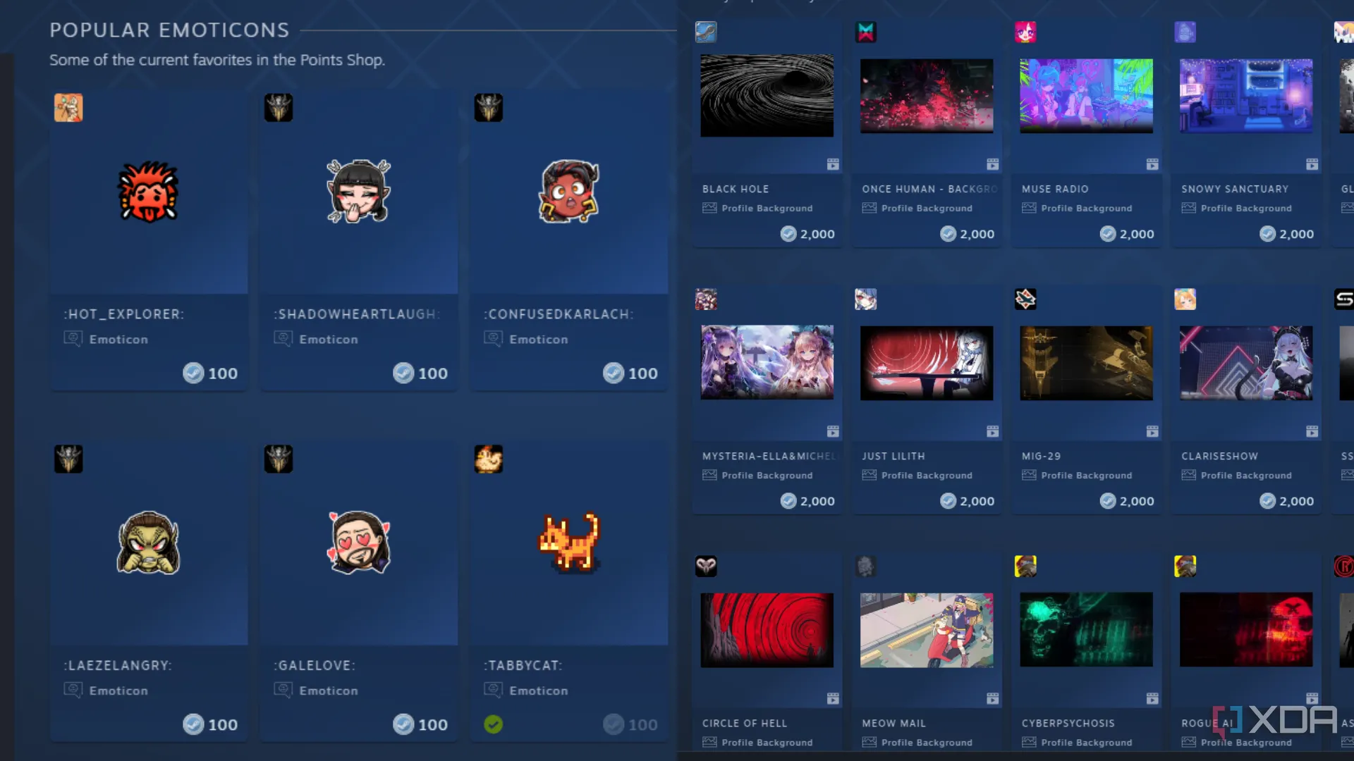 Biểu tượng cảm xúc và hình nền hồ sơ Steam từ cửa hàng điểm