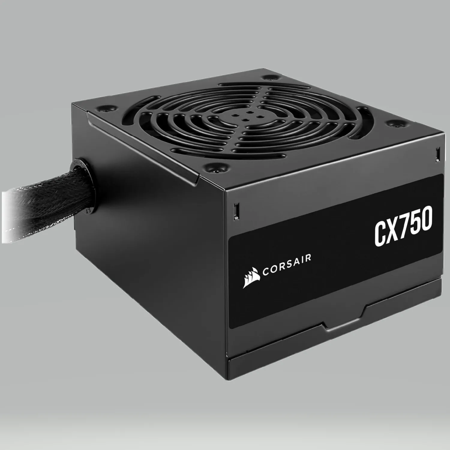 Bộ nguồn Corsair CX750 80 Plus Bronze màu đen, đảm bảo cung cấp năng lượng ổn định.