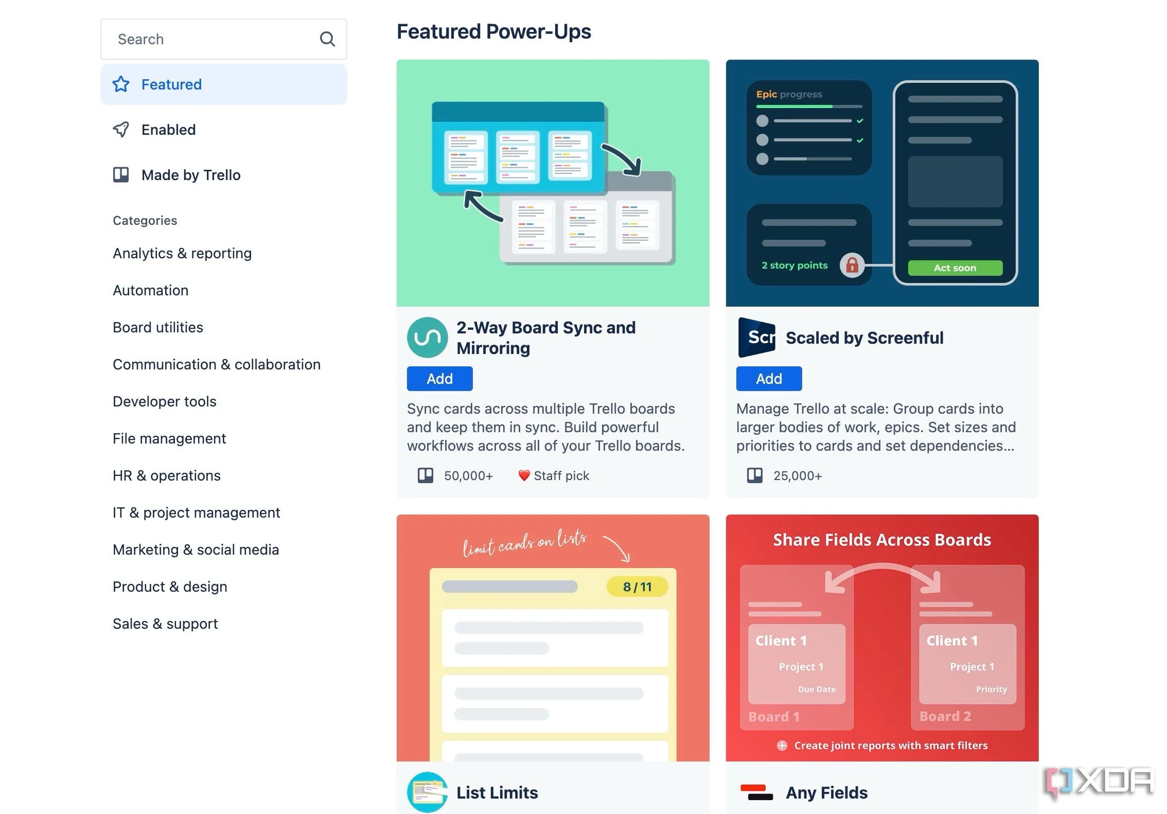 Các tùy chọn Power-ups và tự động hóa trong Trello giúp nâng cao hiệu suất làm việc