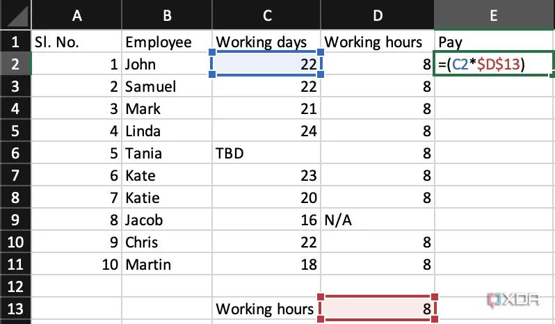 Cách gán biến trong Excel để tránh hard-coding số liệu trong công thức