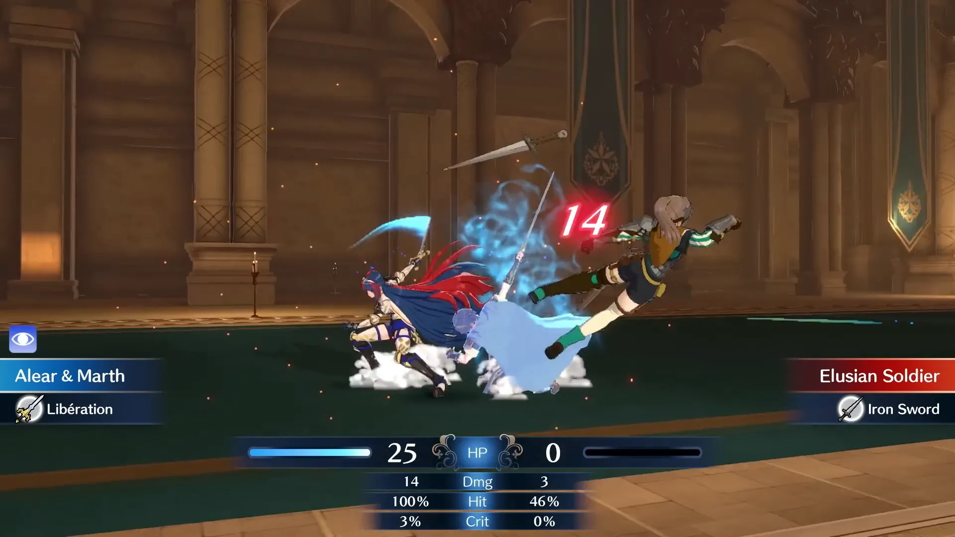 Cảnh chiến đấu kịch tính trong Fire Emblem Engage, thể hiện nguy cơ tử vong vĩnh viễn của nhân vật trong series game nhập vai chiến thuật nổi tiếng.