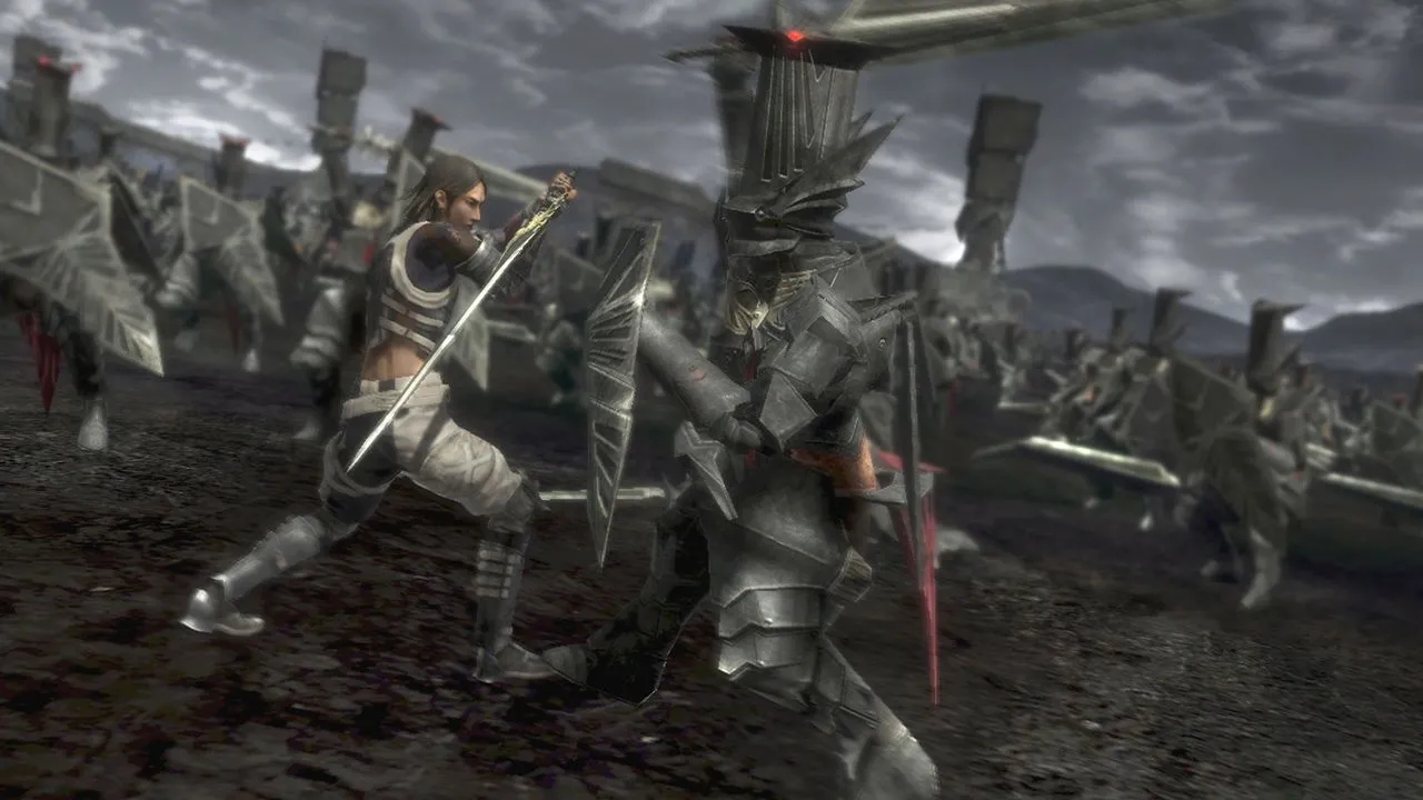 Cảnh chiến đấu kịch tính với nhân vật Kaim cầm kiếm trong Lost Odyssey, một tuyệt phẩm JRPG của Xbox 360 với hệ thống Aim Ring độc đáo, rất xứng đáng được làm lại.