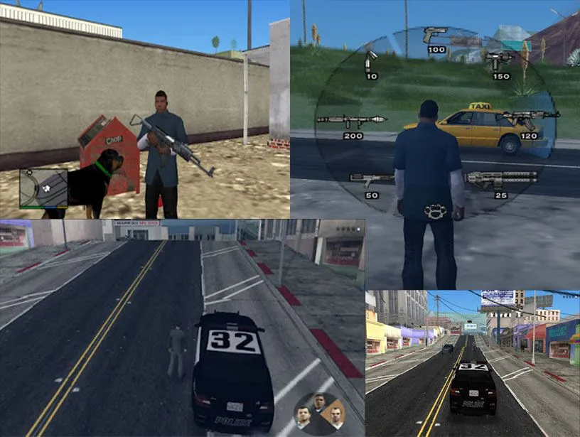 Cảnh gameplay của bản mod Grand Theft Auto V Legacy trên nền tảng PS2