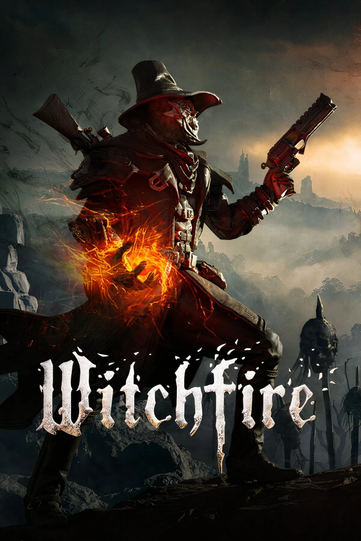 Cảnh gameplay đầy kịch tính của Witchfire, một game bắn súng góc nhìn thứ nhất roguelike với đồ họa chân thực và không khí giả tưởng đen tối.