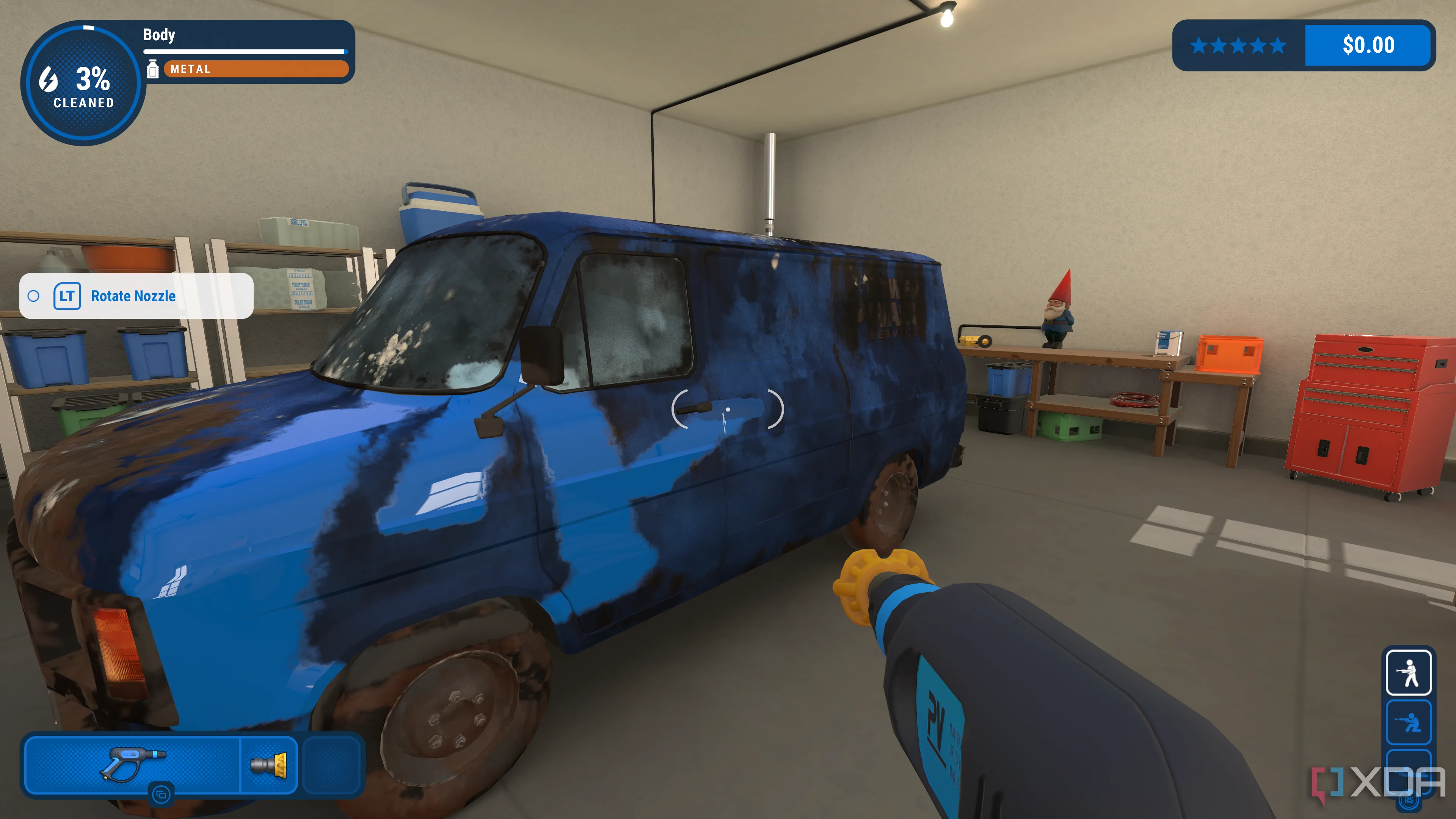 Cảnh rửa xe van chân thực trong tựa game mô phỏng PowerWash Simulator