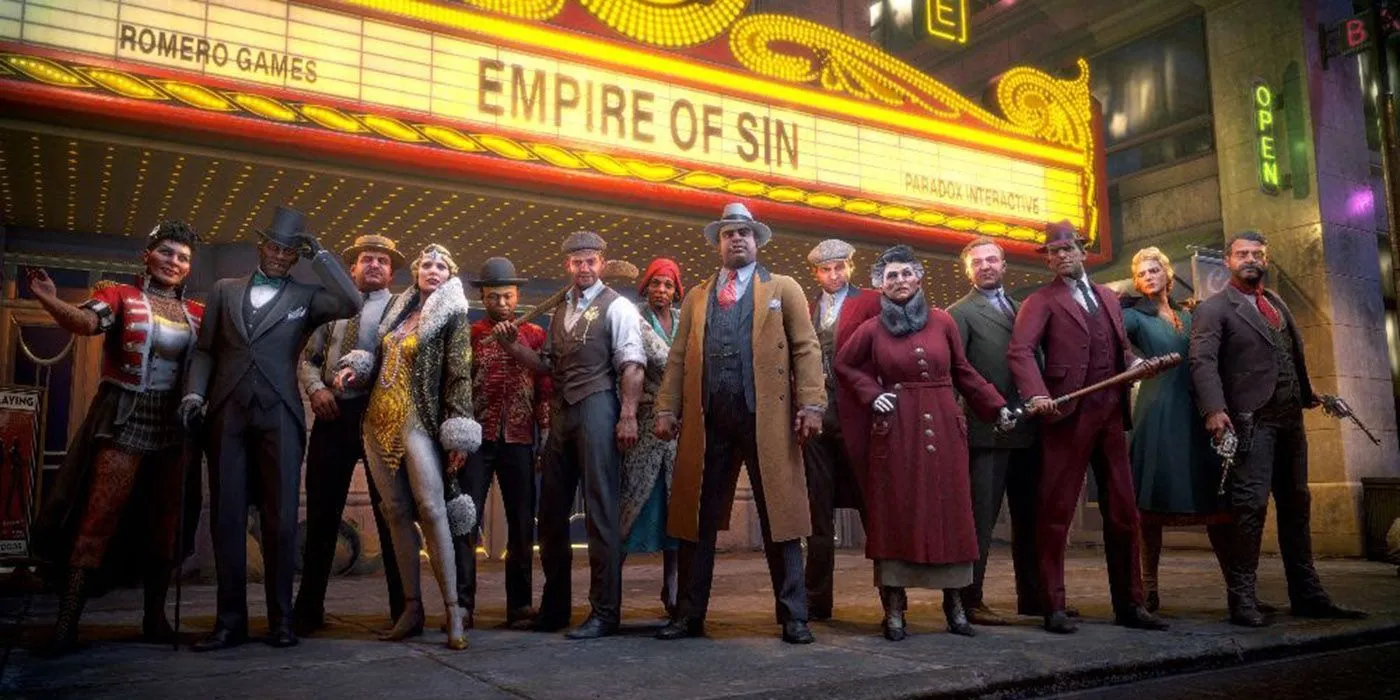 Cảnh trong game Empire of Sin, tựa game chiến thuật lấy bối cảnh xã hội đen Chicago những năm 1920 của Romero Games.