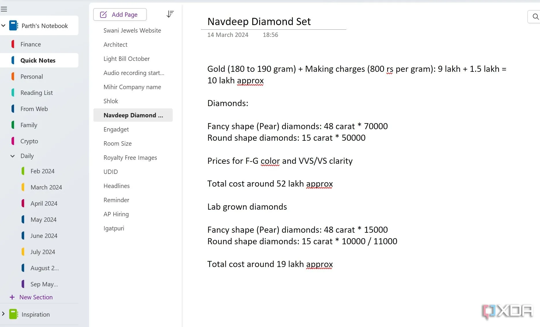 Cấu trúc tổ chức ghi chú của OneNote với hệ thống sổ tay, phần và trang, mô phỏng sổ ghi chép vật lý.