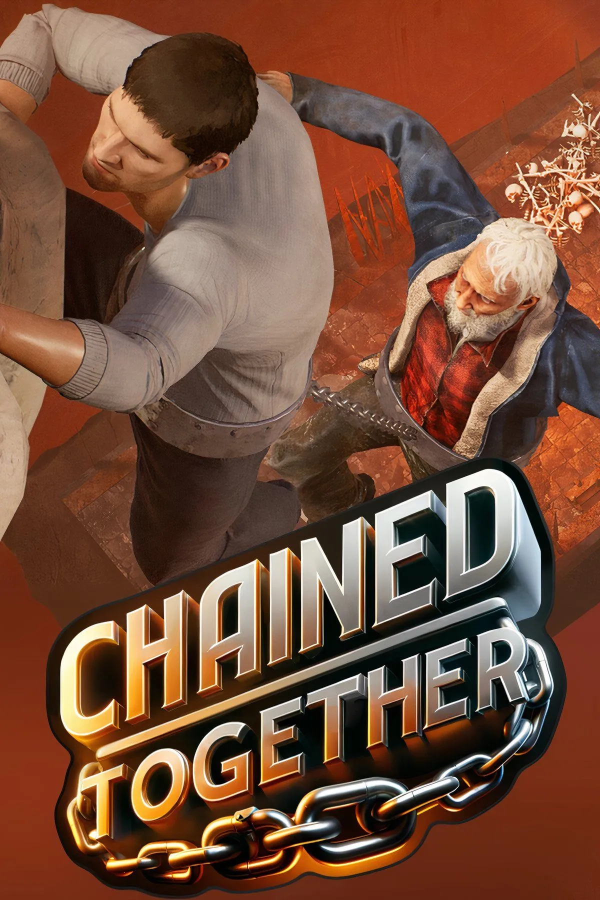 Chế độ co-op của game Chained Together, nơi người chơi phải phối hợp để vượt qua các chướng ngại vật.