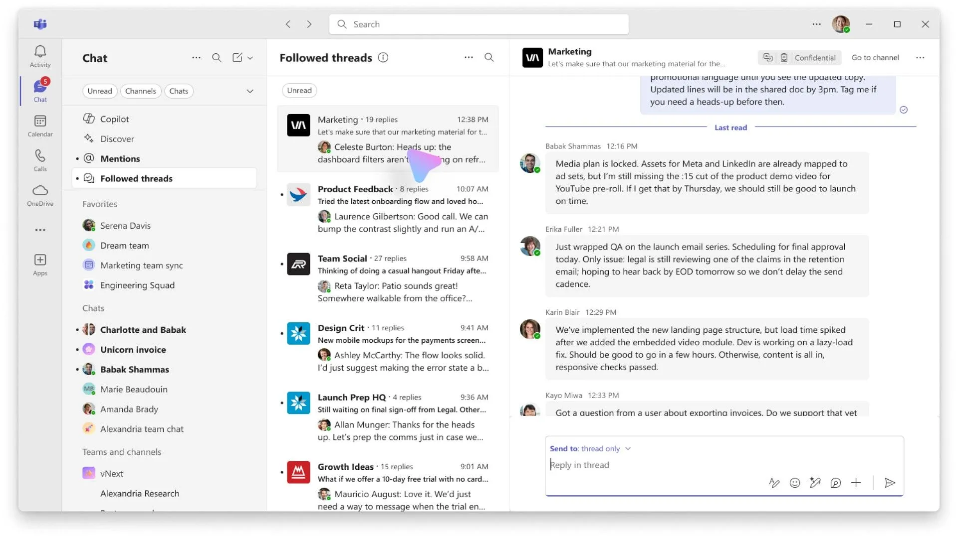 Chế độ xem các cuộc hội thoại được theo dõi (Followed Threads) trong Microsoft Teams