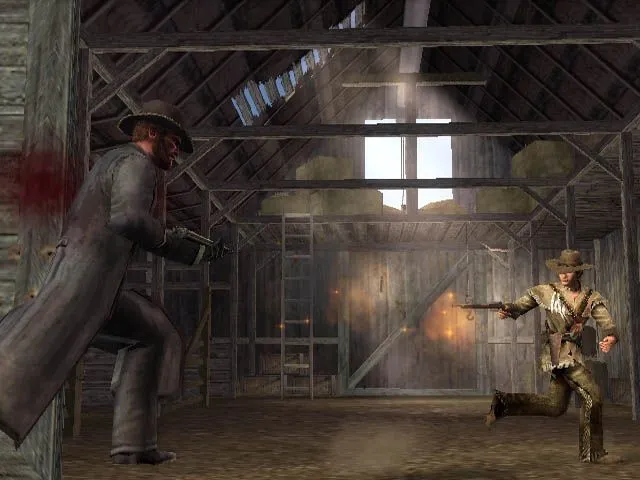 Colton hạ gục kẻ thù với súng lục, minh họa gameplay bắn súng đặc trưng của Gun