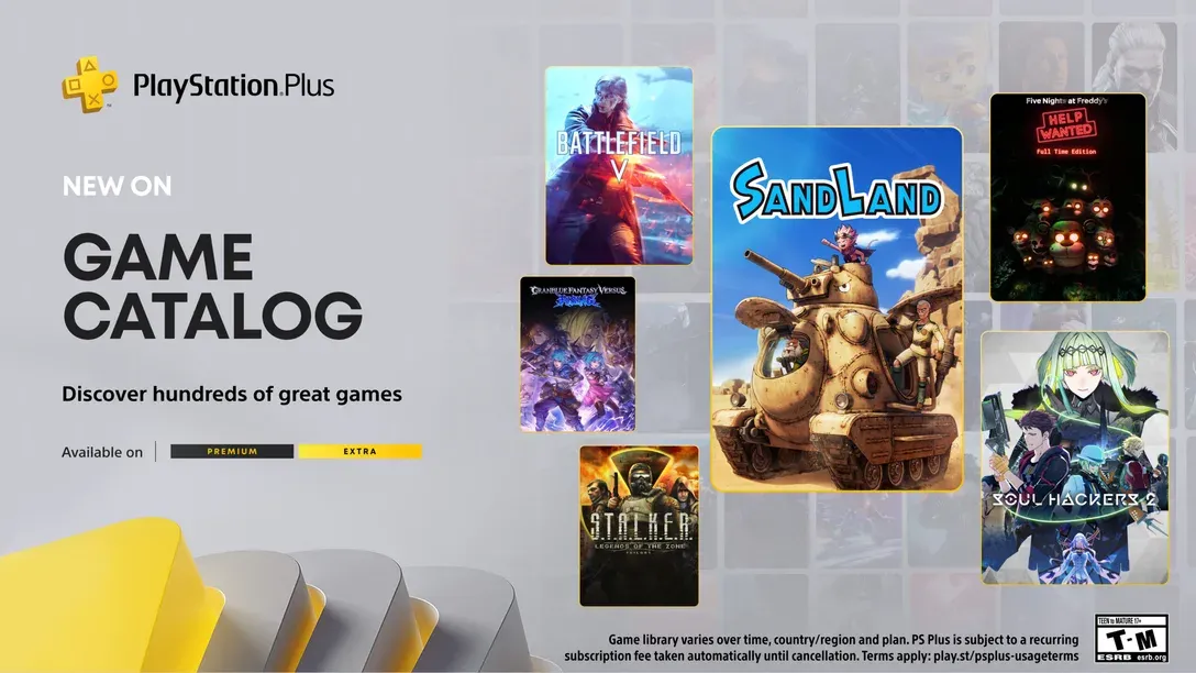Danh sách game nổi bật trên PlayStation Plus tháng 5, bao gồm Sand Land, Five Nights at Freddy's và Battlefield V