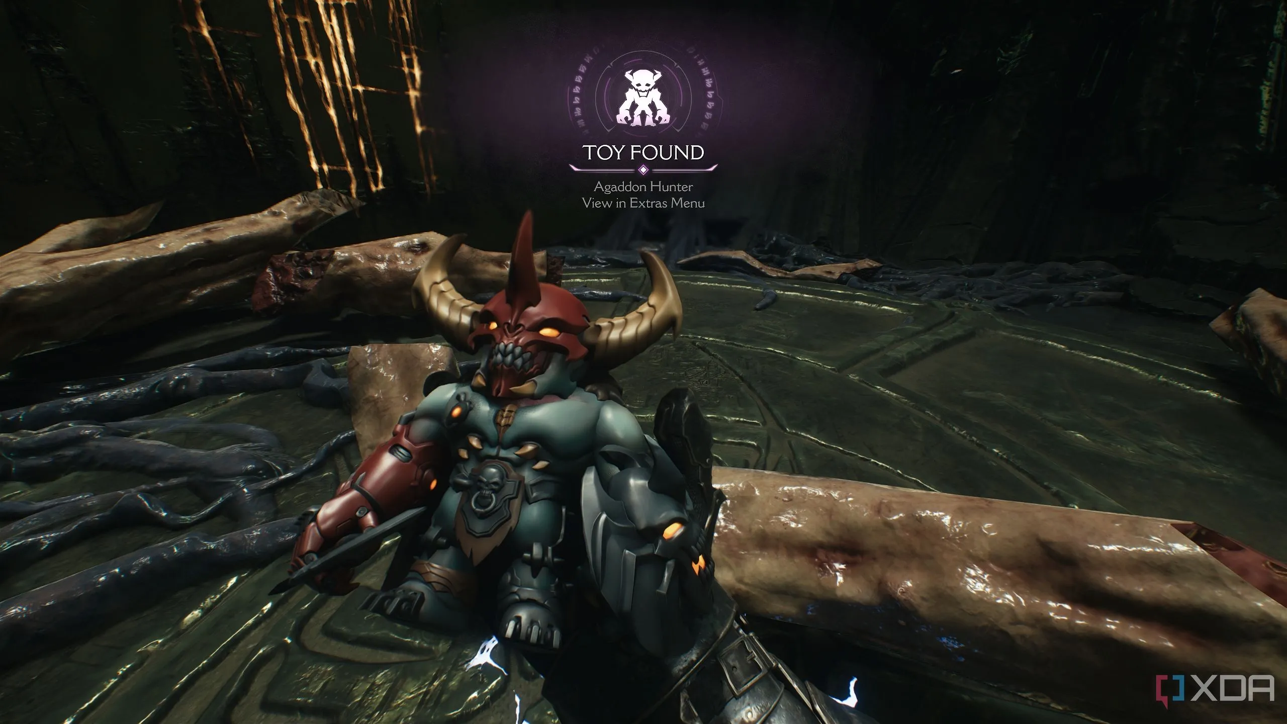 Đồ chơi sưu tầm Agaddon Hunter trong chương 15 Doom The Dark Ages