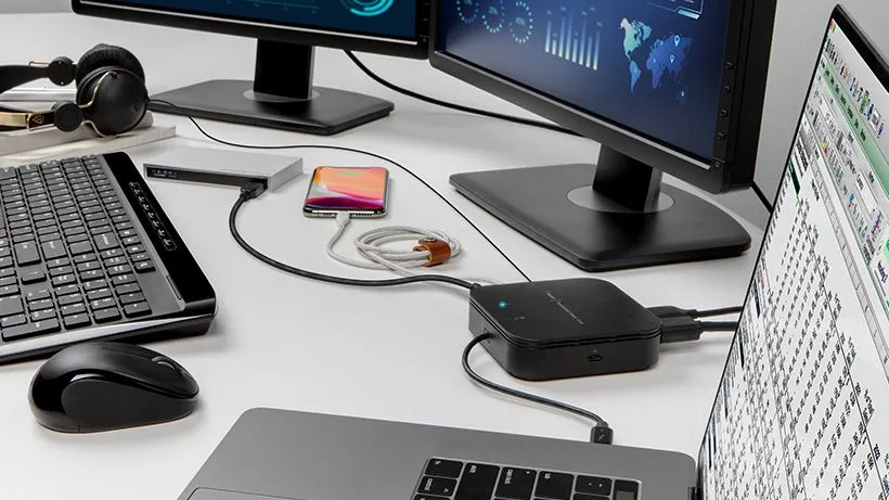 Docking station Belkin Thunderbolt 3 Core kết nối với laptop và nhiều màn hình, tối ưu không gian làm việc