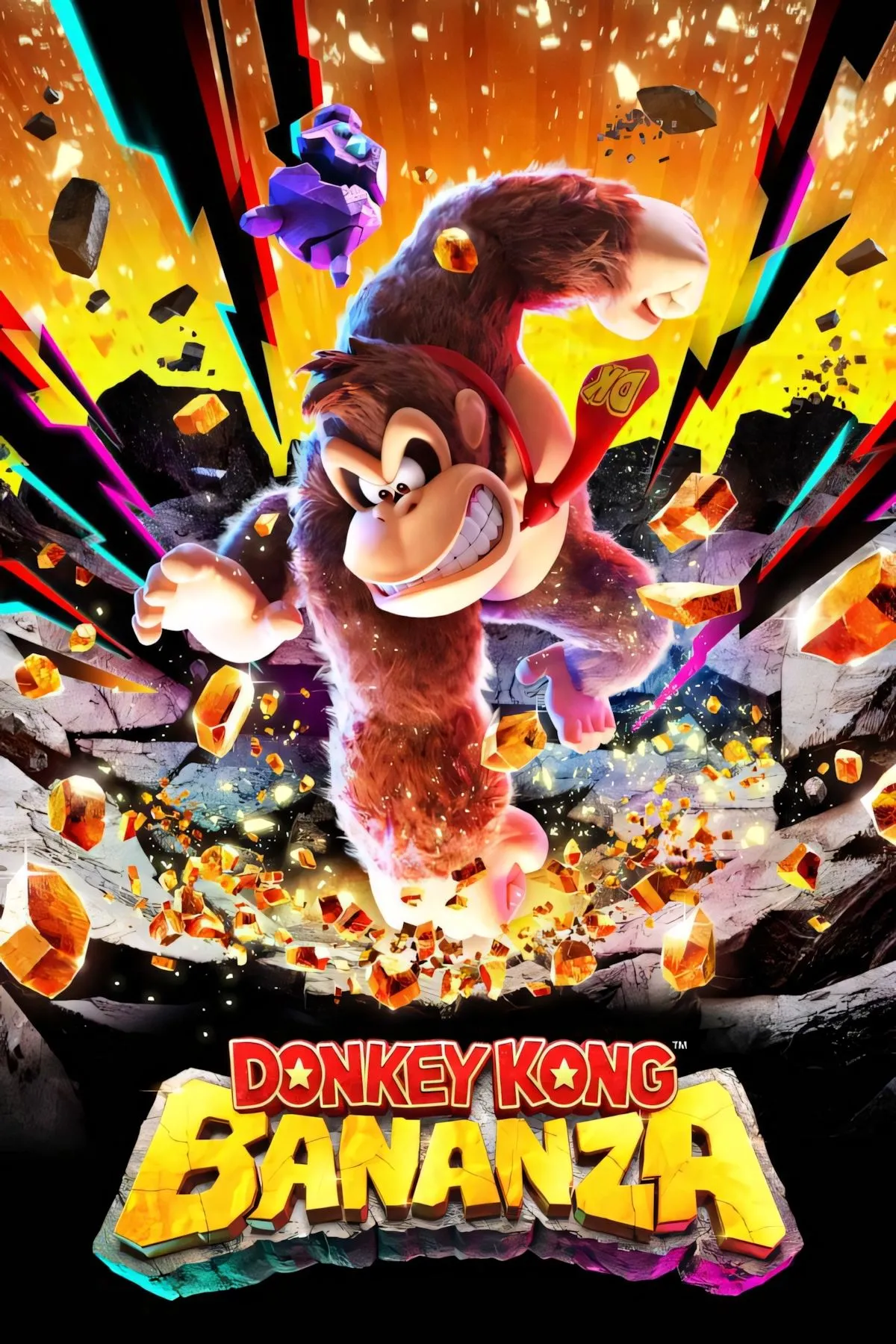 Donkey Kong Bananza trên Nintendo Switch 2 với nhân vật chính đang khám phá thế giới đầy màu sắc