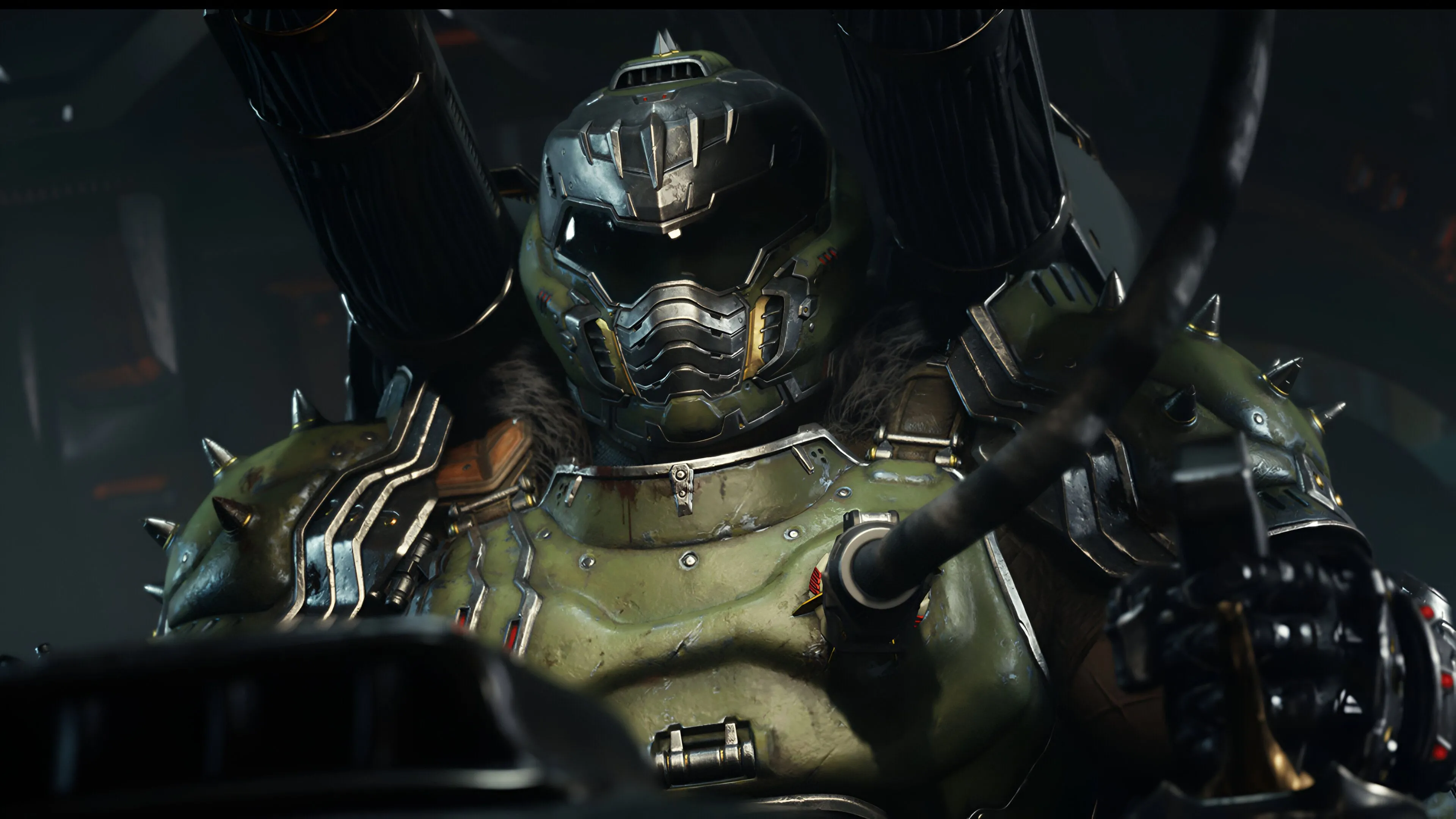 Doom Slayer điều khiển cỗ máy Atlan trong Doom: The Dark Ages