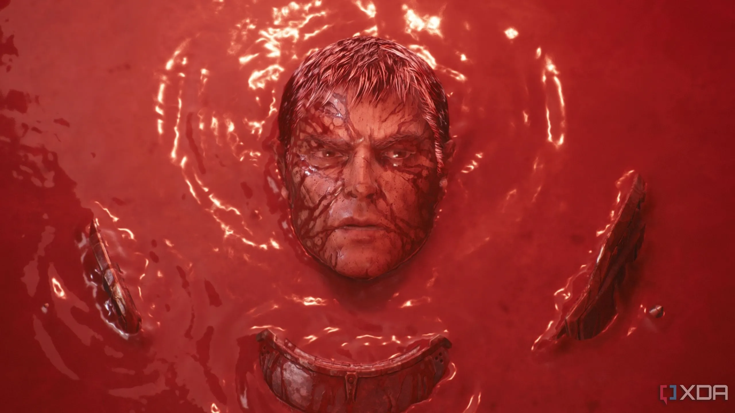 Doom Slayer đứng hùng vĩ trong bối cảnh địa ngục của Doom The Dark Ages