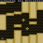 Gameplay của VVVVVV với Captain Viridian vượt qua chướng ngại vật bằng cách đảo trọng lực