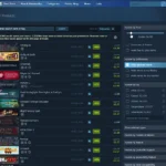 Giao diện bộ lọc tìm kiếm game giá rẻ trên cửa hàng Steam