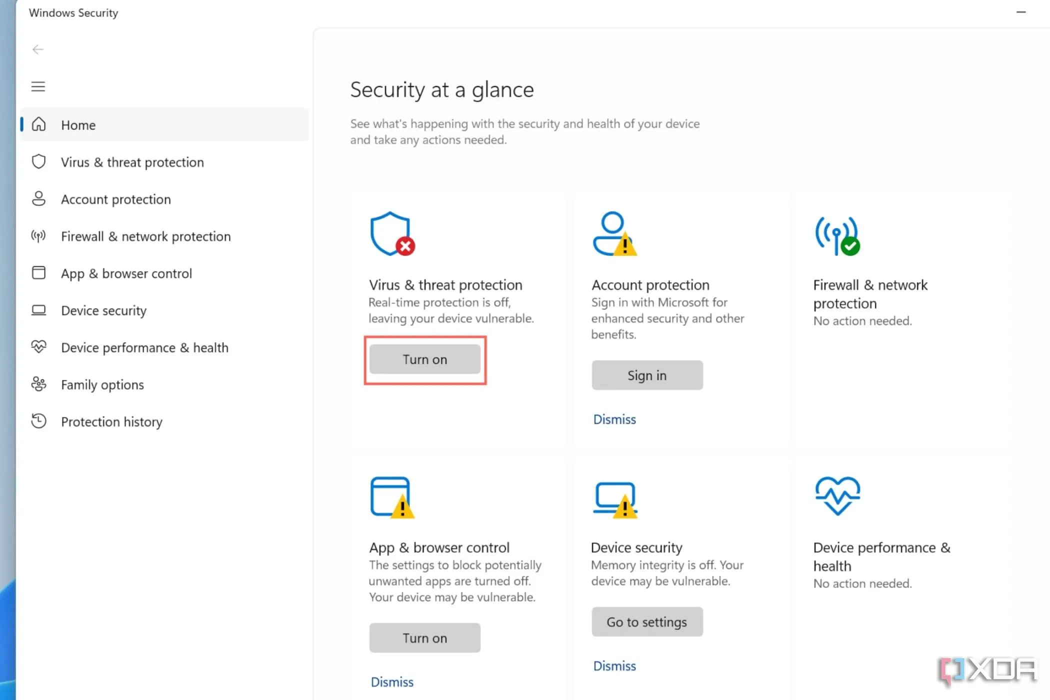 Giao diện cài đặt bảo mật của Windows Defender, cho thấy các tùy chọn bảo vệ chống ransomware và kiểm soát ứng dụng.