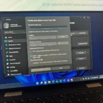 Giao diện cài đặt trên laptop Windows 11, minh họa cho các cấu hình bảo mật nâng cao trên phiên bản Windows 11 24H2.