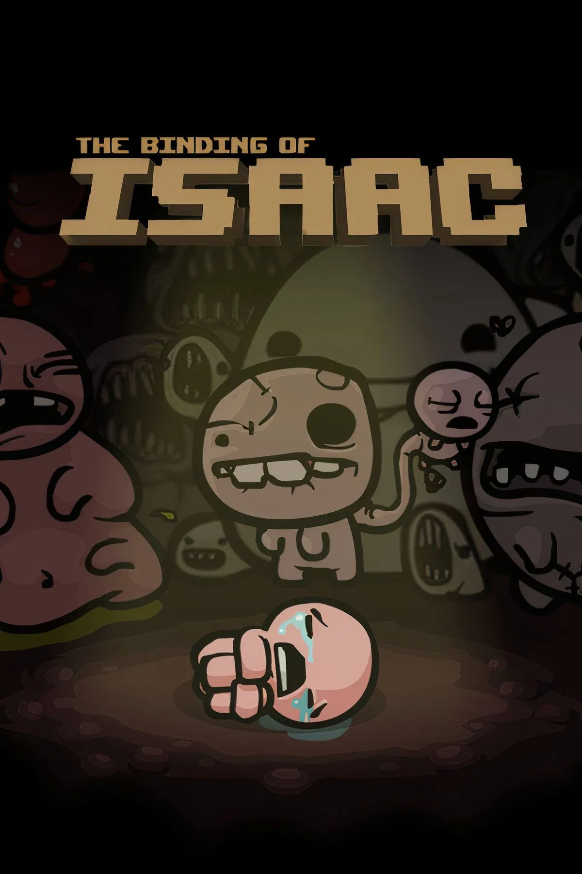 Giao diện chơi game The Binding of Isaac với nhân vật chính và các kẻ thù trong phong cách đồ họa độc đáo