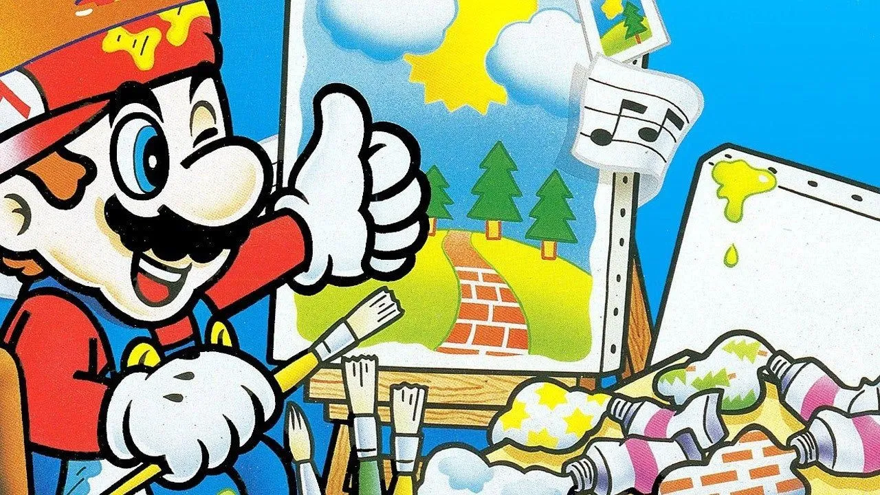 Giao diện game Mario Paint cổ điển, minh họa tiềm năng sáng tạo với chế độ chuột Joy-Con trên Nintendo Switch 2