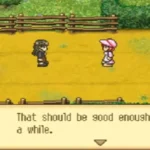Giao diện gameplay nông trại và hội thoại nhân vật trong game Shepard's Crossing 2 trên Nintendo DS