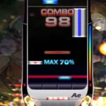 Giao diện gameplay sôi động của DJMAX Fever trên PlayStation Portable, một trong những tựa game âm nhạc hiếm.