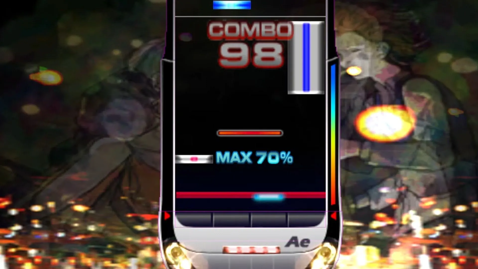 Giao diện gameplay sôi động của DJMAX Fever trên PlayStation Portable, một trong những tựa game âm nhạc hiếm.