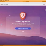 Giao diện khởi động của Brave Browser trên macOS, thể hiện cam kết bảo vệ quyền riêng tư người dùng khỏi các mối đe dọa như Microsoft Recall.