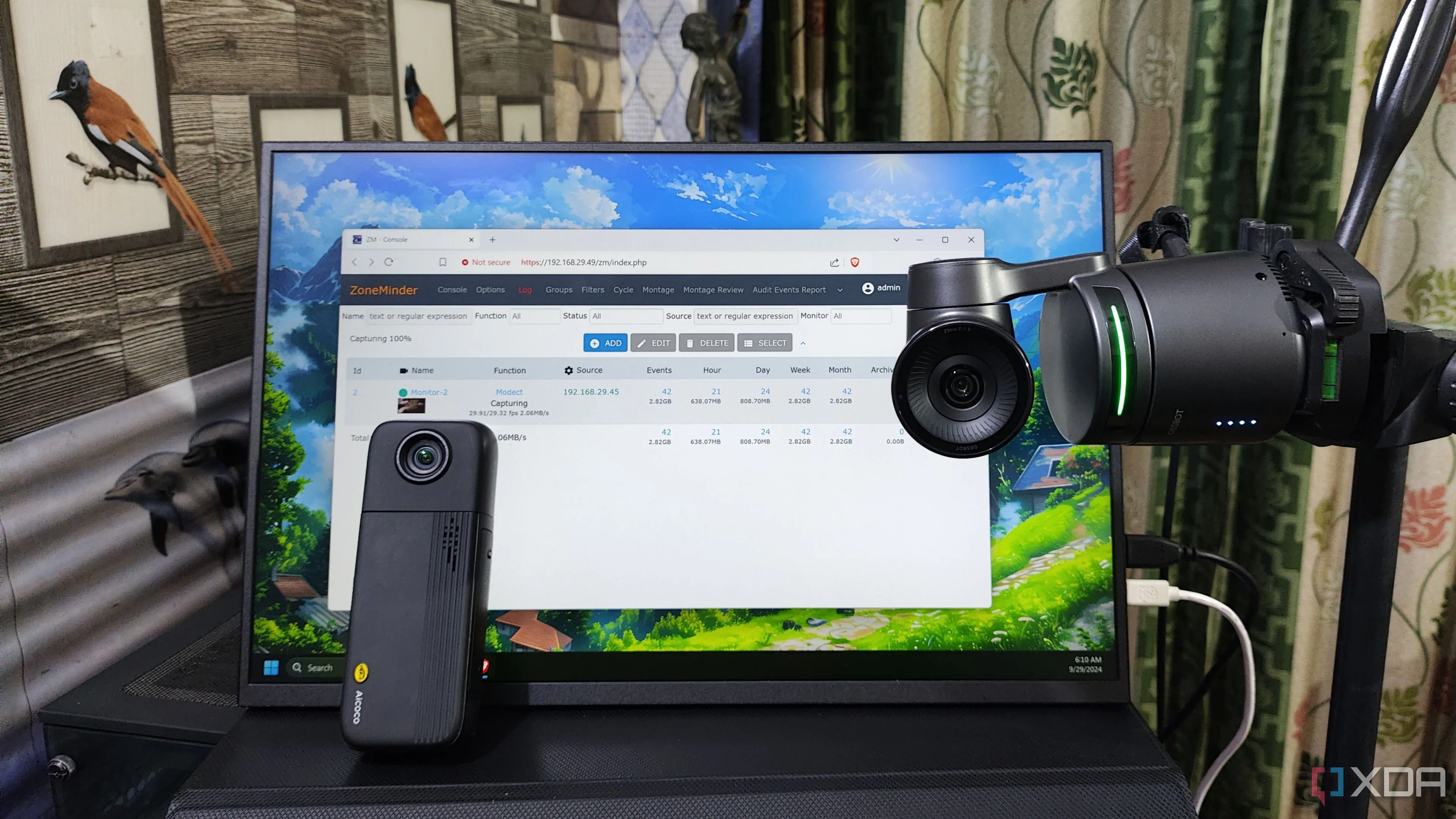 Giao diện Proxmox khi cài đặt máy chủ ZoneMinder để lưu trữ camera giám sát