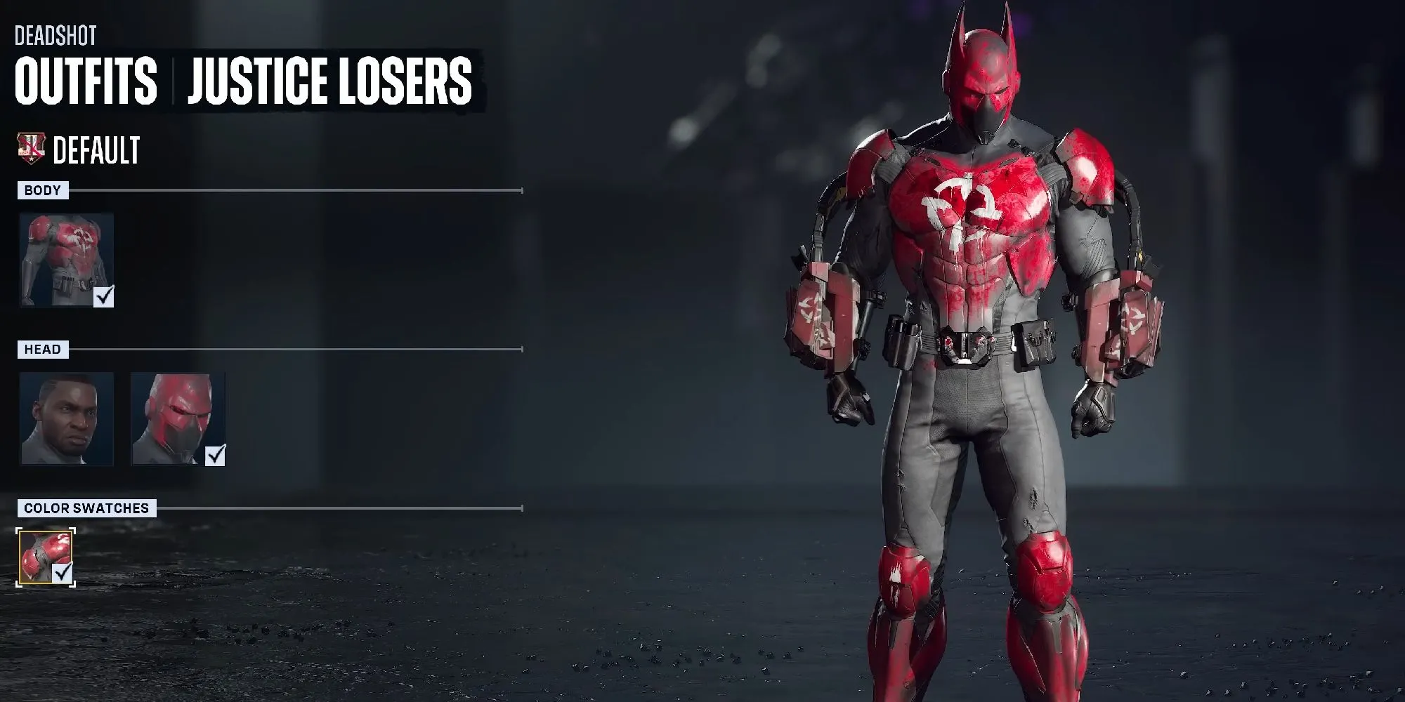 Giao diện tùy chỉnh nhân vật Deadshot trong Suicide Squad: Kill The Justice League, cho thấy mức độ chi tiết của trang bị