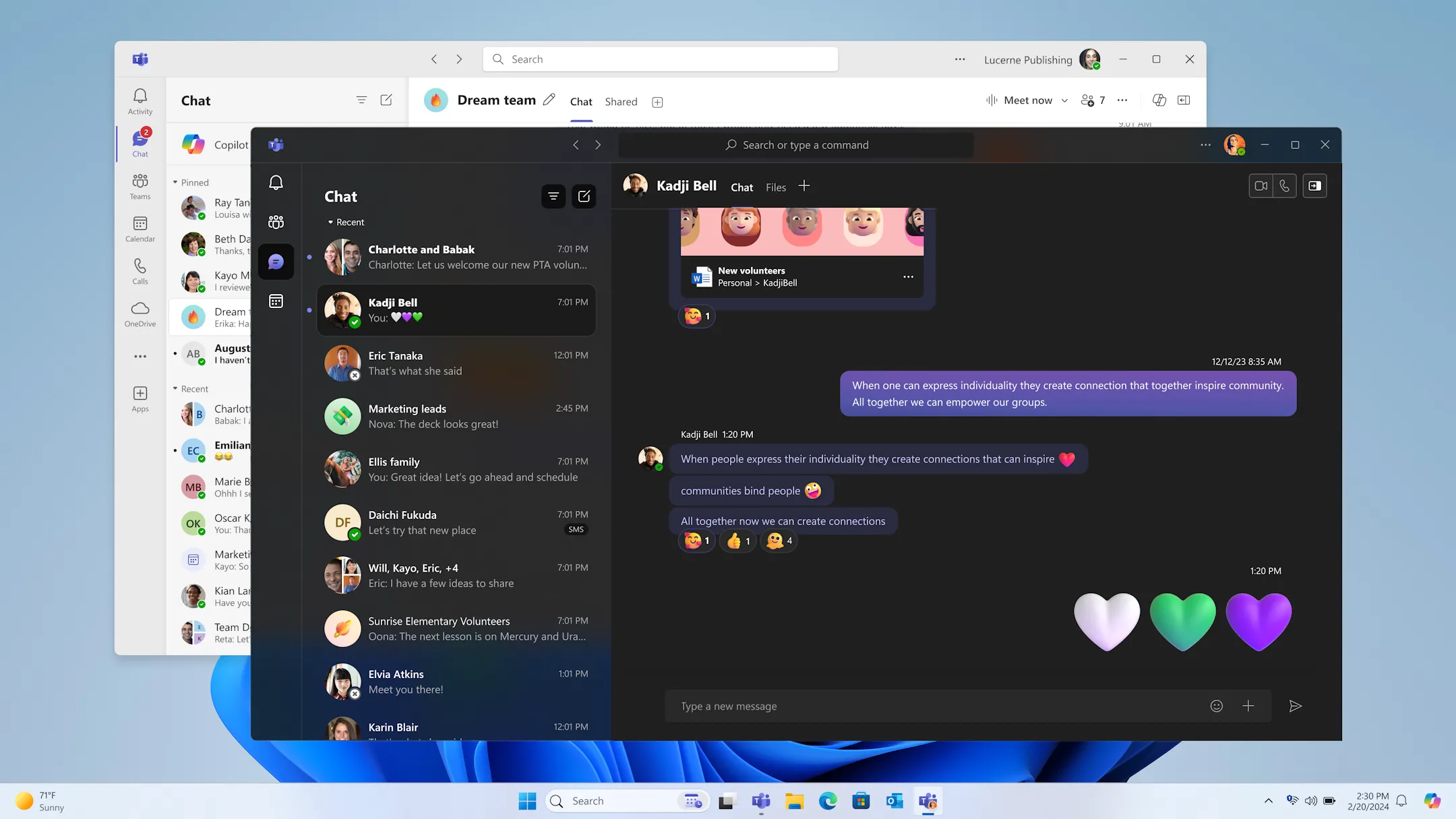 Giao diện ứng dụng Microsoft Teams hợp nhất với các tính năng mới
