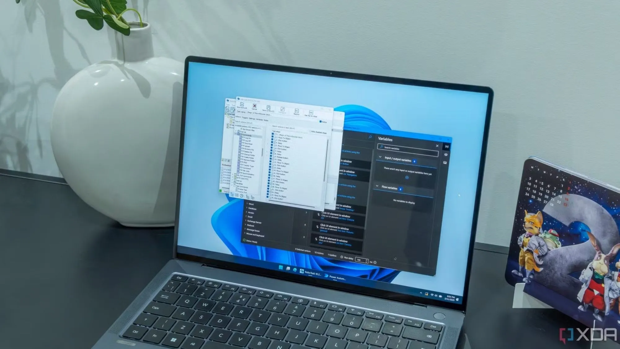 Giao diện Windows 11 hiển thị các tùy chọn quản lý năng lượng, với RoboTask và Power Automate, minh họa cho việc tùy chỉnh kế hoạch nguồn điện