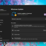 Giao diện Windows Update trong Cài đặt Windows 11, hiển thị trạng thái cập nhật hệ thống.