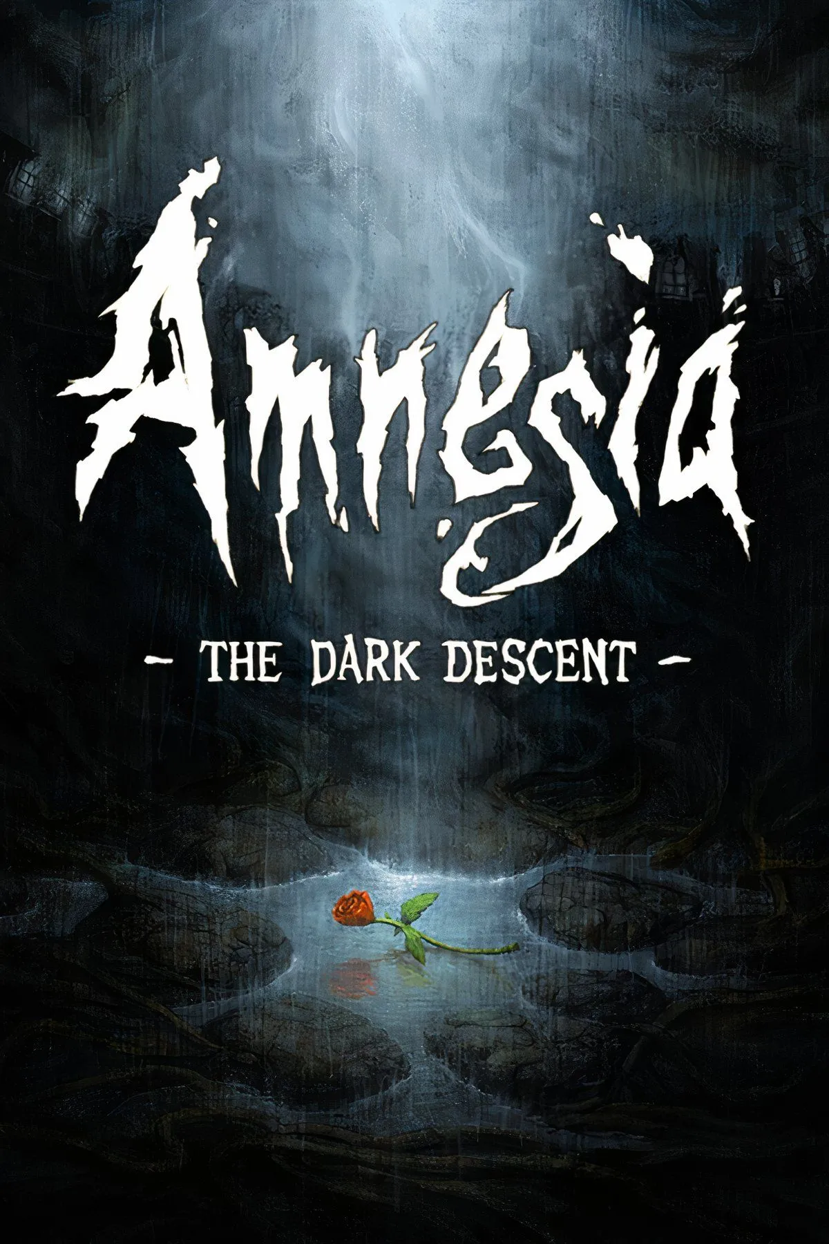 Góc nhìn thứ nhất trong Amnesia The Dark Descent, thể hiện không gian u ám và quái vật kinh dị, nỗi sợ hãi của game thủ khi khám phá lâu đài desolate.