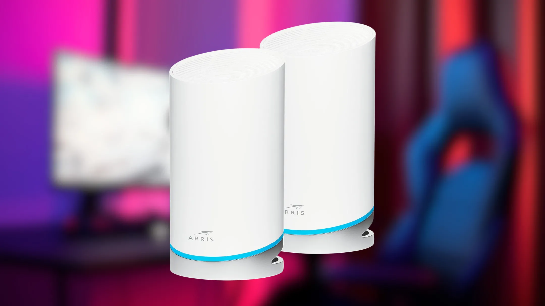 Hai thiết bị của hệ thống WiFi Mesh Arris Surfboard mAX W121 Tri-Band WiFi 6