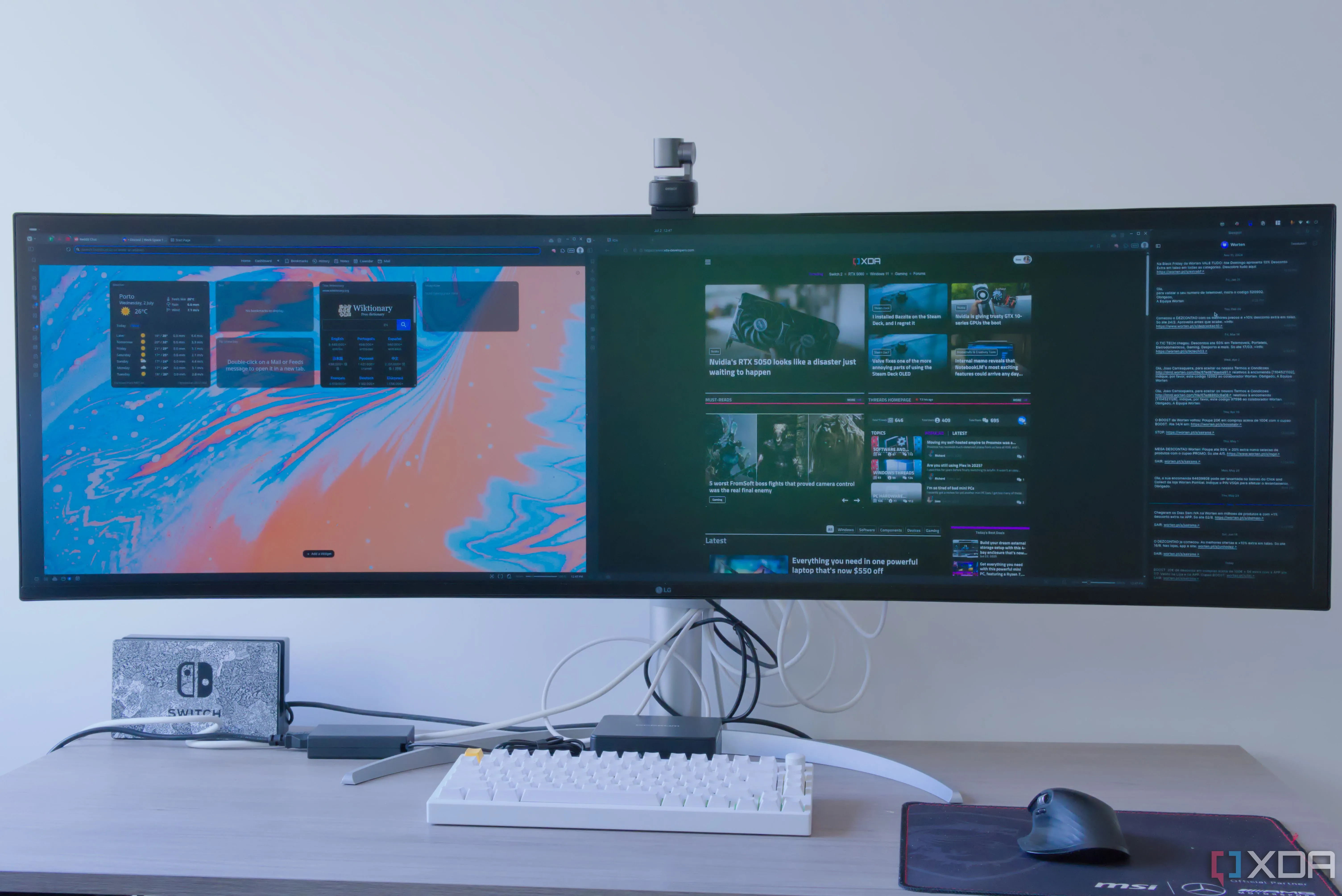 Hệ thống máy tính bàn với màn hình hiển thị nhiều ứng dụng đang mở trên giao diện Ubuntu, cho thấy sự ổn định khi kết nối