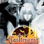 Hình ảnh bìa game Castlevania: Aria of Sorrow, thể hiện phong cách đồ họa pixel cổ điển của trò chơi Metroidvania trên GBA.