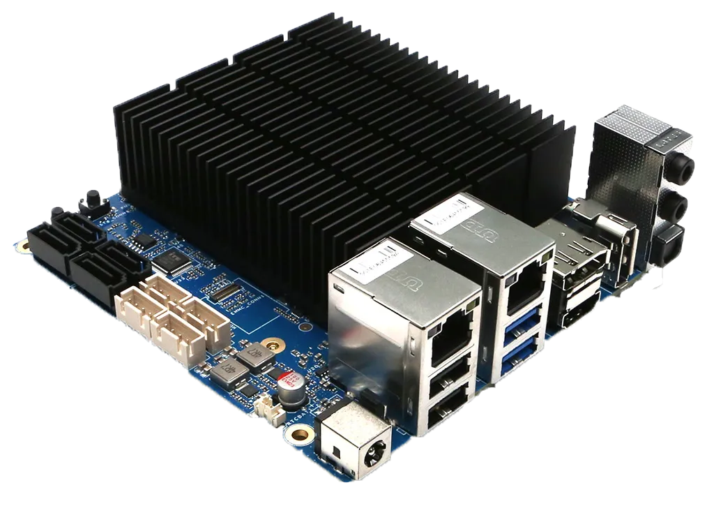 Hình ảnh cận cảnh bo mạch chủ ODROID-H4 Ultra, một lựa chọn mạnh mẽ cho dự án console giả lập DIY Playnix.