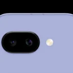 Hình ảnh cận cảnh cụm camera sau của Google Pixel 9a, nổi bật với khả năng chụp Macro Focus chi tiết và chất lượng hình ảnh sắc nét từ cảm biến 48MP.