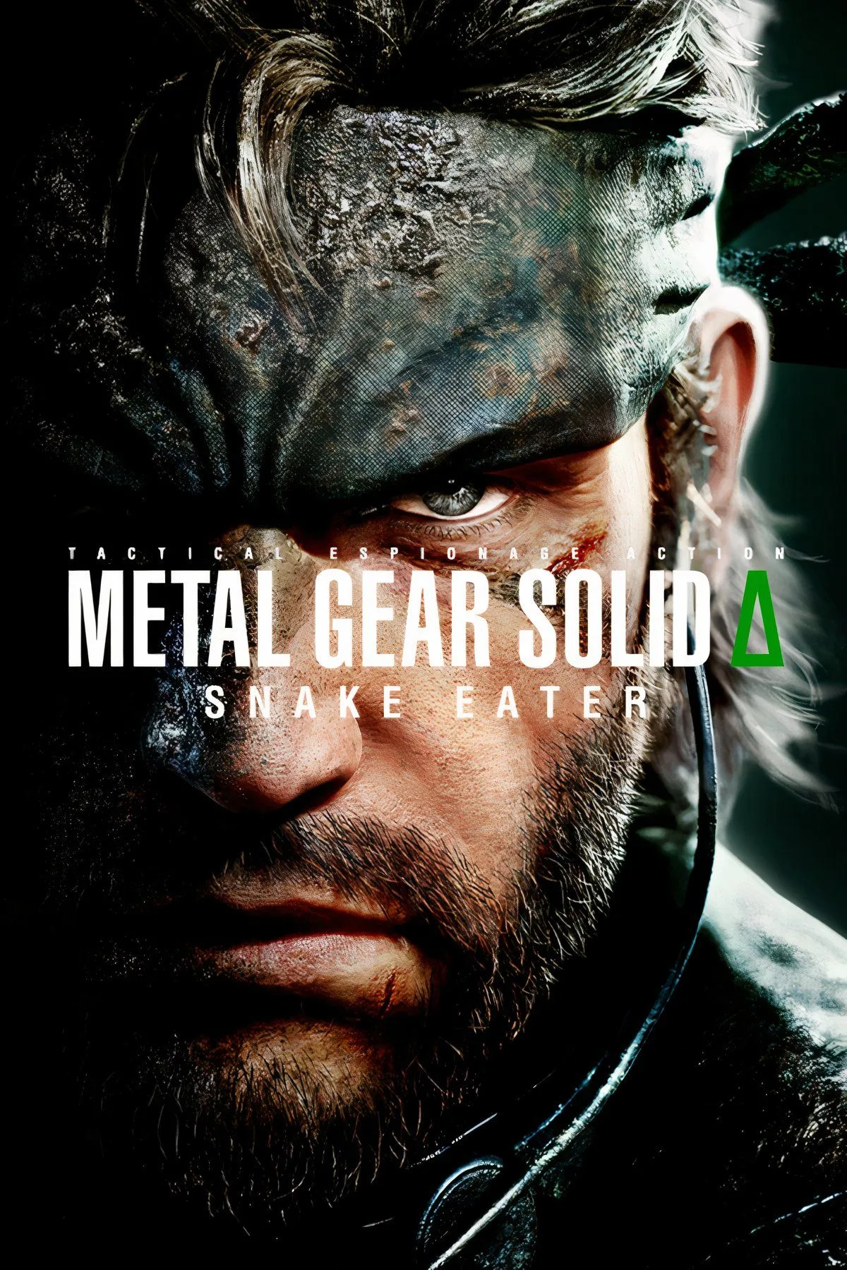 Hình ảnh cận cảnh nhân vật Naked Snake (Big Boss) trong Metal Gear Solid Delta: Snake Eater, với biểu cảm nghiêm nghị và phong cách đồ họa làm lại ấn tượng