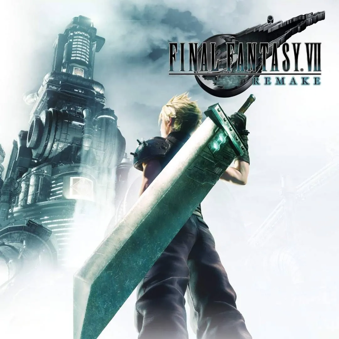 Hình ảnh Cloud Strife với thanh Buster Sword trong Final Fantasy VII Remake, nhấn mạnh hệ thống chiến đấu mới.