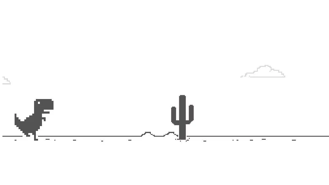Hình ảnh game Khủng long Google Chrome chạy vượt chướng ngại vật